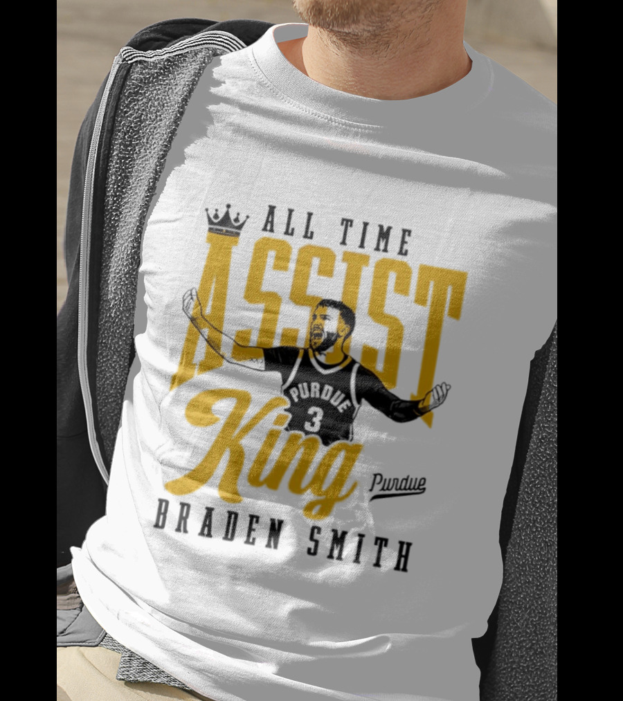 All Time Assist King Braden Smith Purdue Boilermakers T-Shirt
