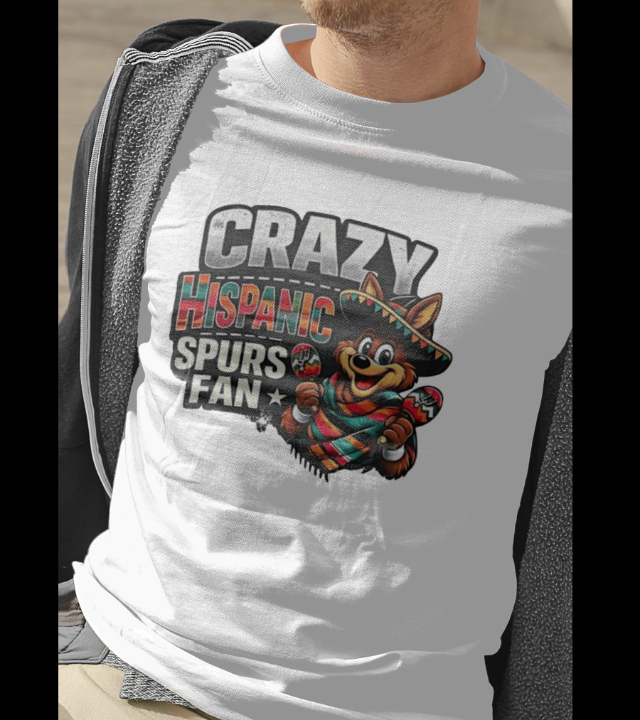 Crazy Hispanic Spurs Fan Sombrero And Maracas T-Shirt