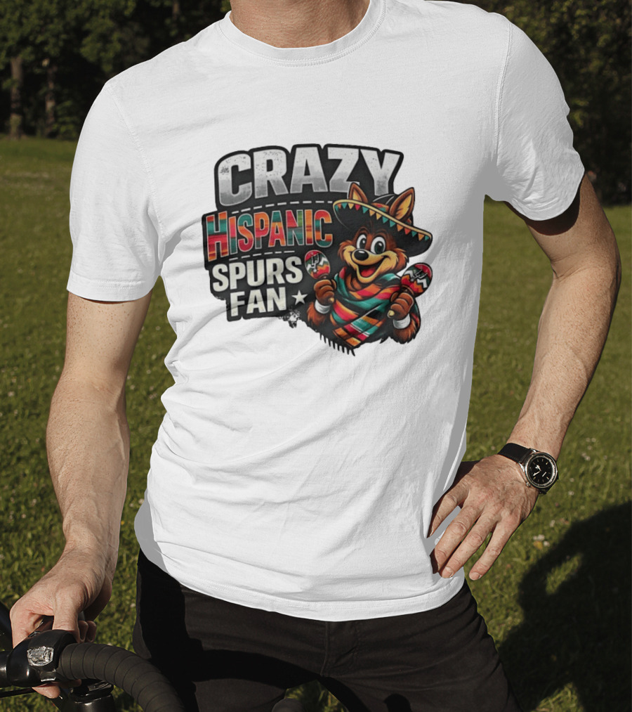 Crazy Hispanic Spurs Fan Sombrero And Maracas T-Shirt