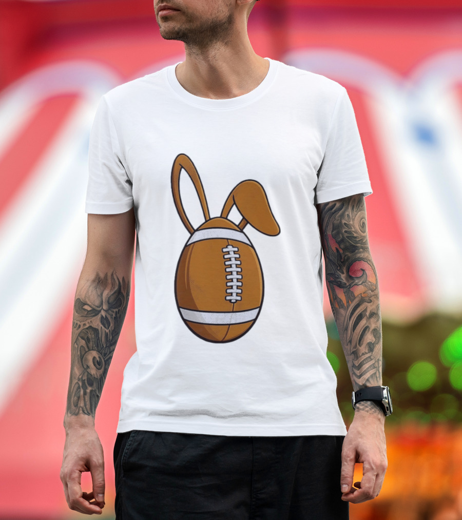 Easter Bunny Ears Football Egg Happy Easter T-Shirt