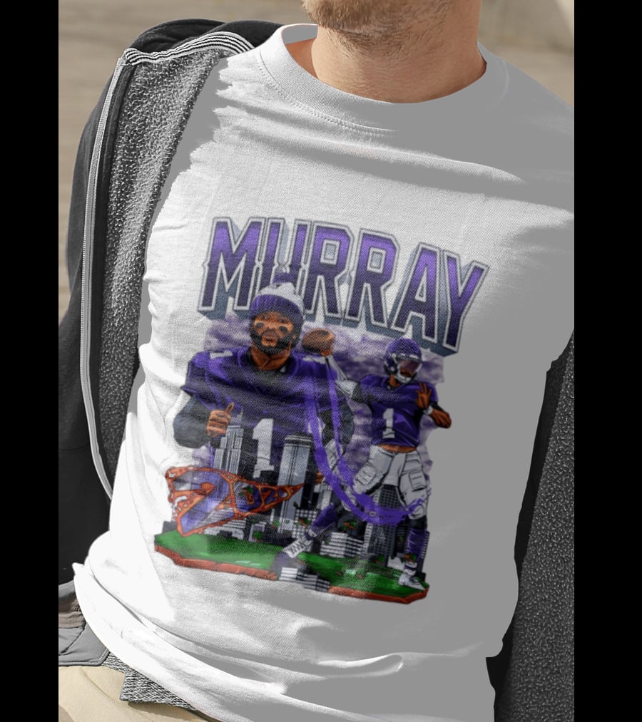 Murray 1 Baltimore Ravens 2026 City Skyline Football T-Shirt