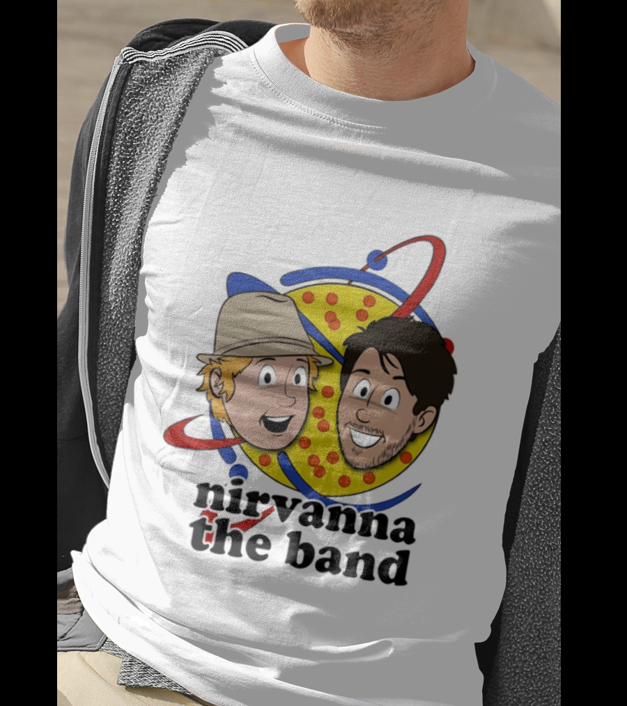 Nirvanna The Band Cartoon Characters With Animated Planetary T-Shirt
