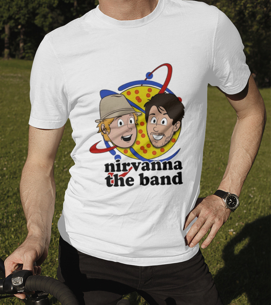 Nirvanna The Band Cartoon Characters With Animated Planetary T-Shirt