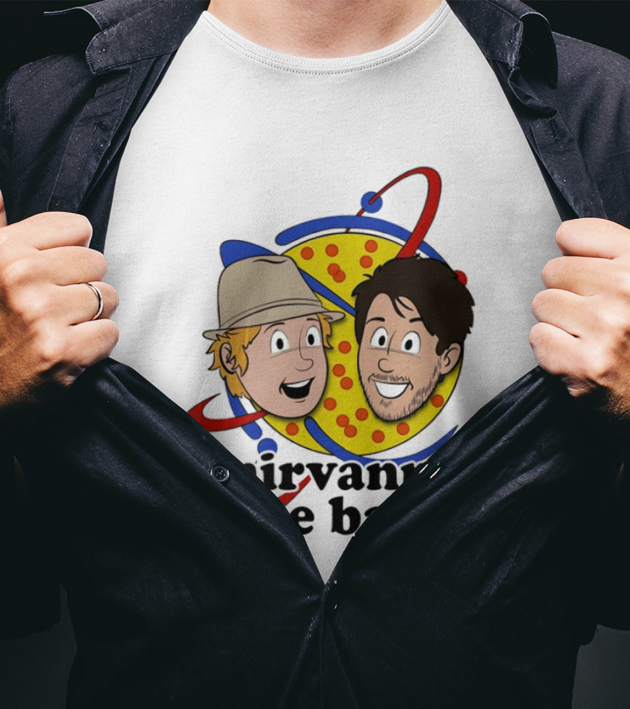 Nirvanna The Band Cartoon Characters With Animated Planetary T-Shirt