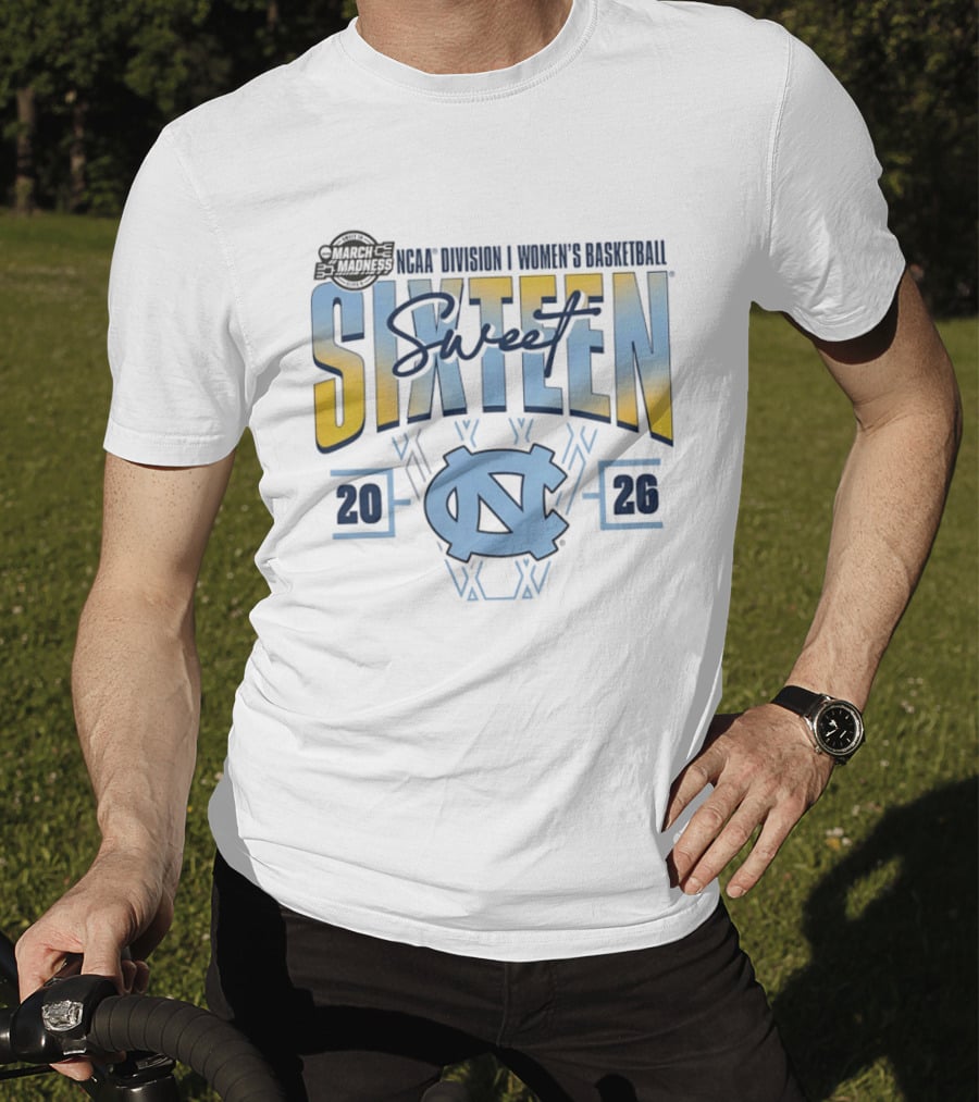 2026 NCAA Division I Women's Basketball March Madness Sweet Sixteen North Carolina Tar Heels T-Shirt