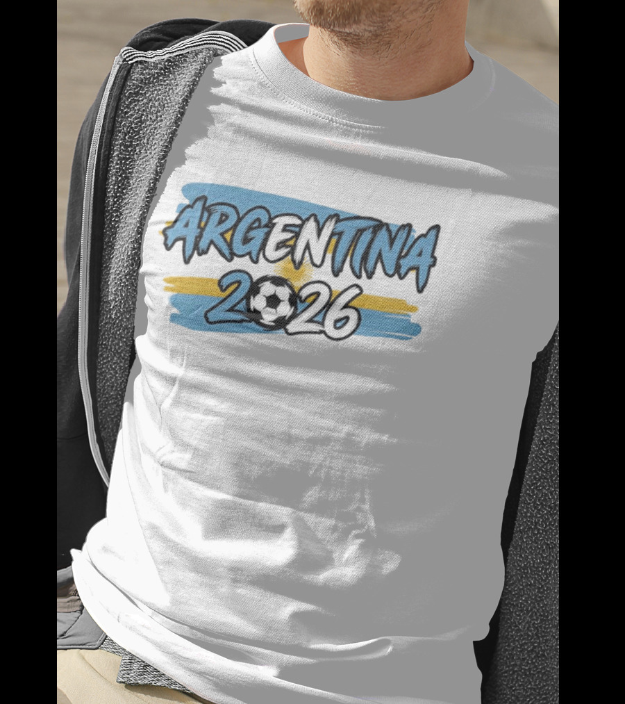Argentina 2026 Soccer Flag With Football T-Shirt