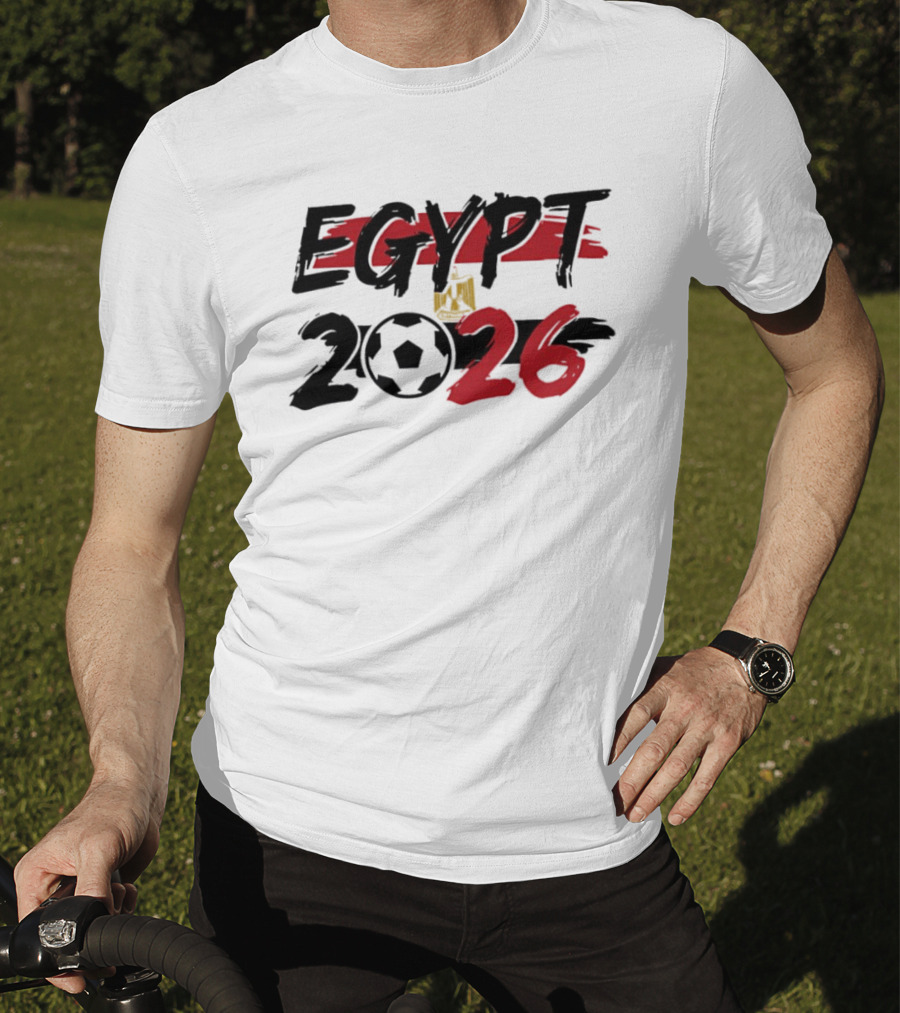 Egypt 2026 World Cup Soccer Emblem And Flag T-Shirt