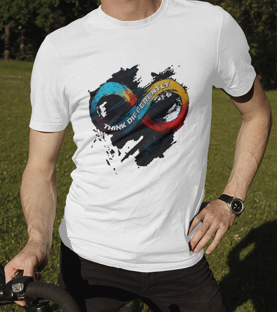 Think Differently Infinity Symbol Autism Awareness T-Shirt