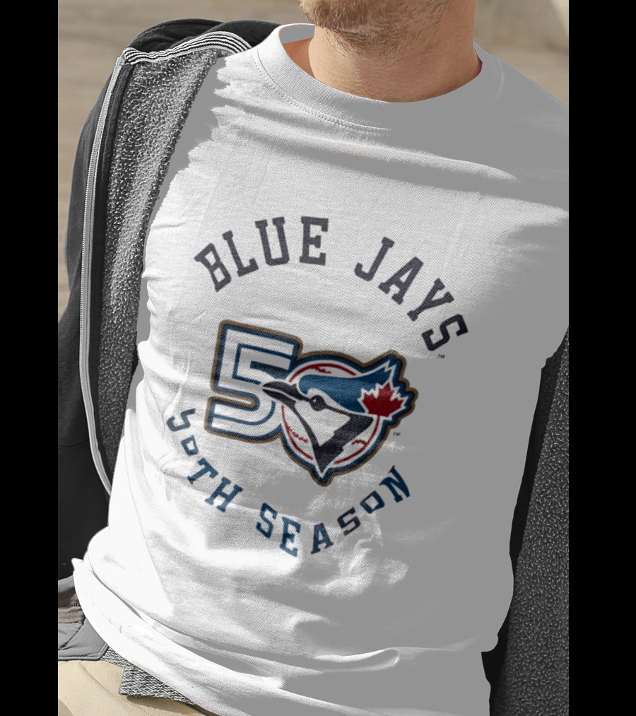 Blue Jays 50th Season Anniversary Retro Logo With Maple Leaf And Baseball T-Shirt