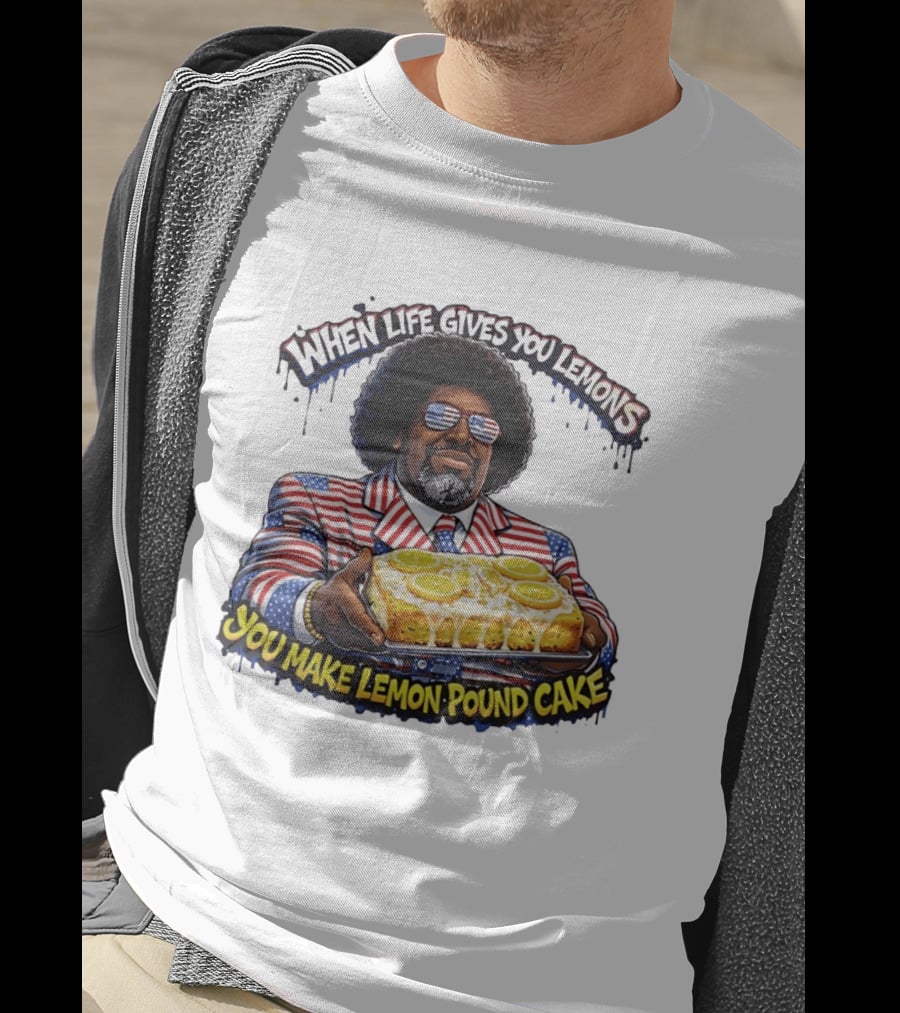 When Life Gives You Lemons You Make Lemon Pound Cake Patriotic Suit And Sunglasses T-Shirt