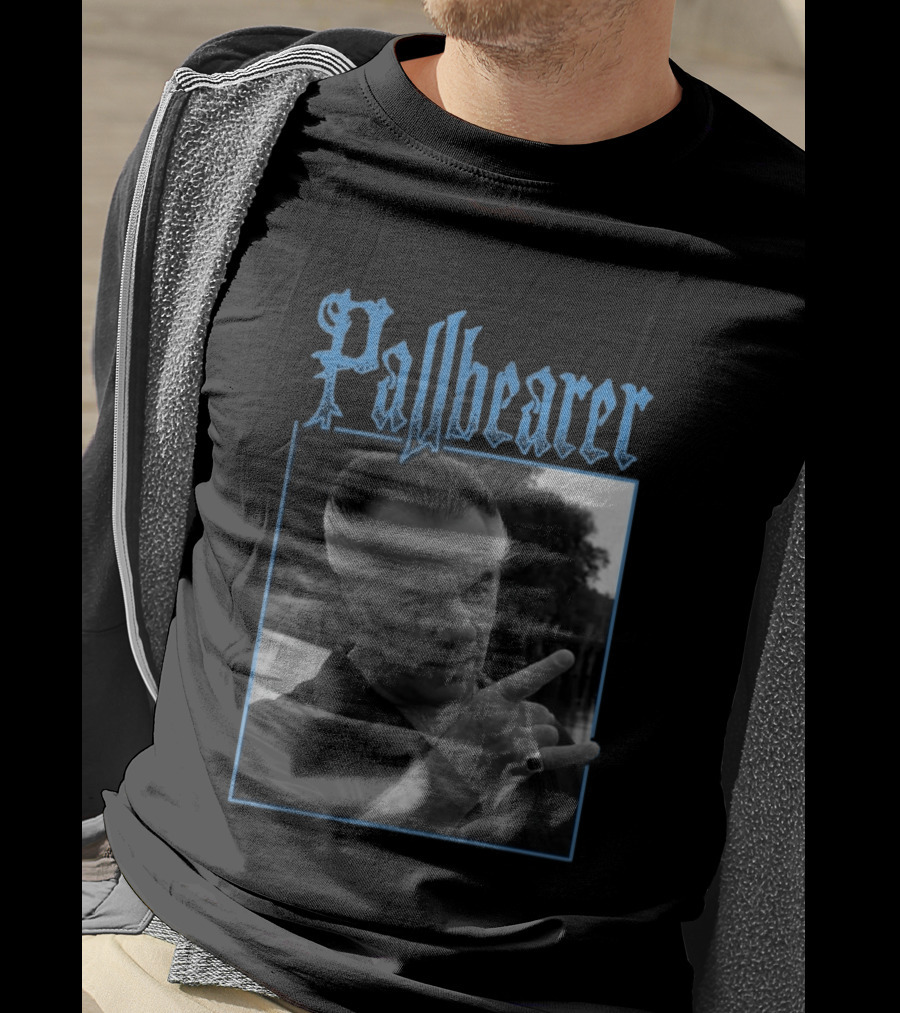 Pallbearer Gothic Font With Man Pointing Finger T-Shirt