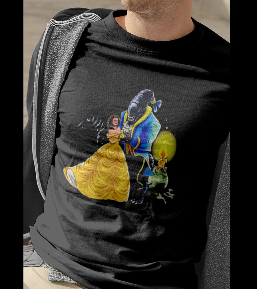 Belle Beauty And The Xenomorph Alien Monster Dance Candelabra T-Shirt