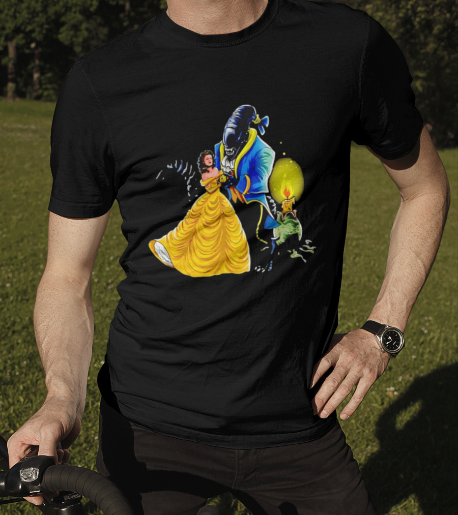 Belle Beauty And The Xenomorph Alien Monster Dance Candelabra T-Shirt
