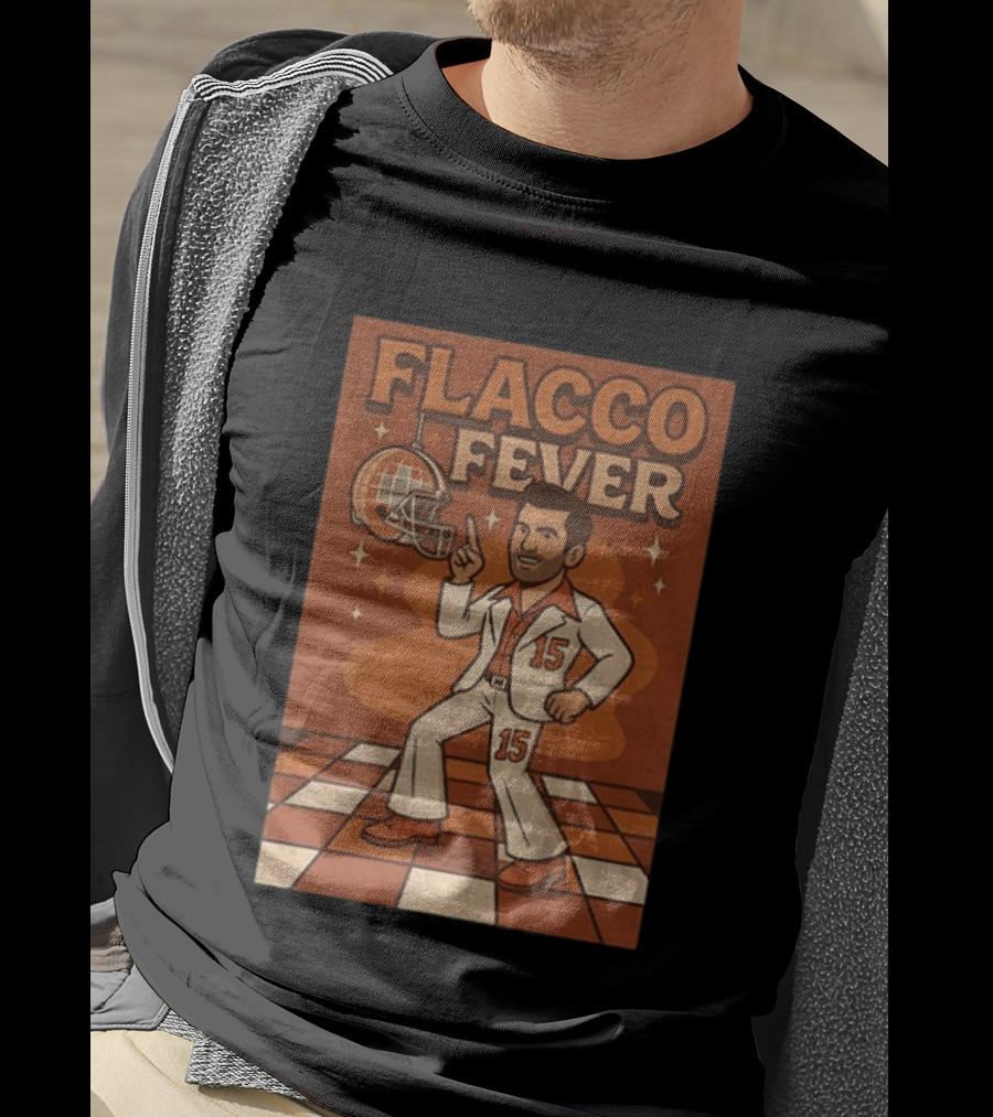 Flacco Fever Cleveland Browns 15 Football Retro Disco T-Shirt