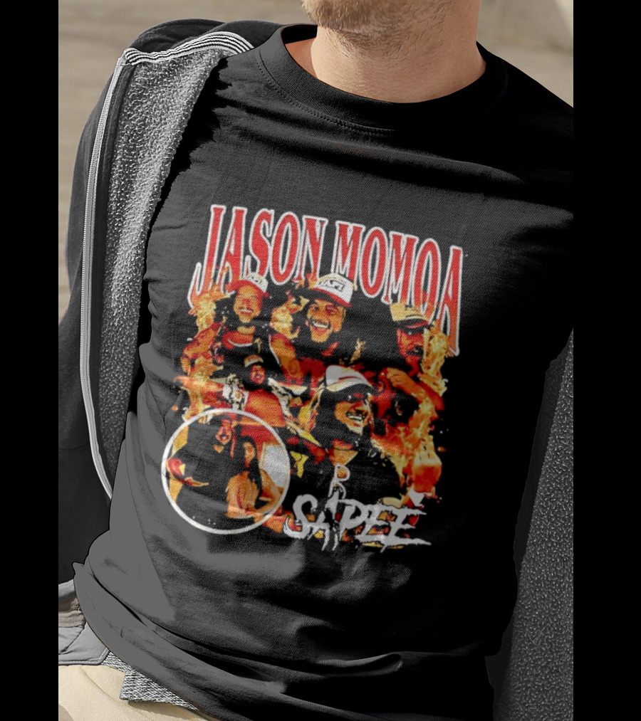 Jason Momoa Sapee Blazing Fire Faces T-Shirt