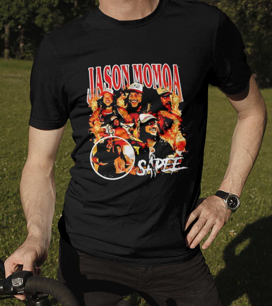 Jason Momoa Sapee Blazing Fire Faces T-Shirt