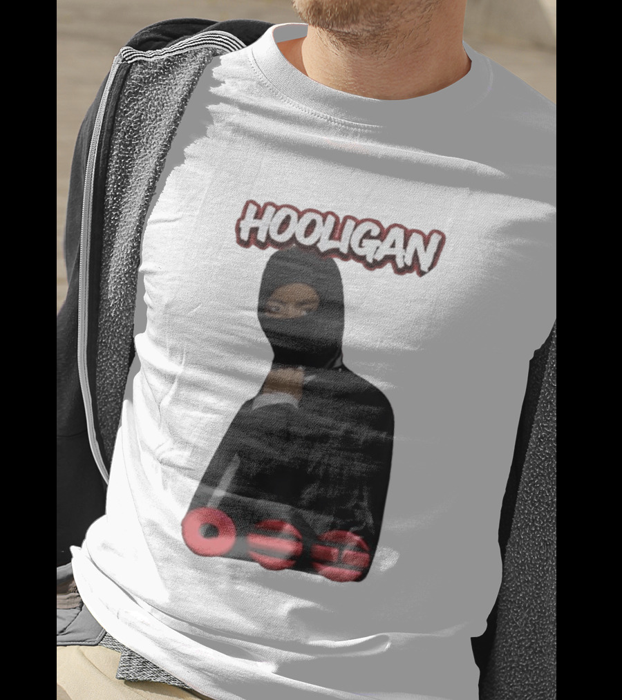 Hooligan Masked Style With BTS Concert Red Accents T-Shirt