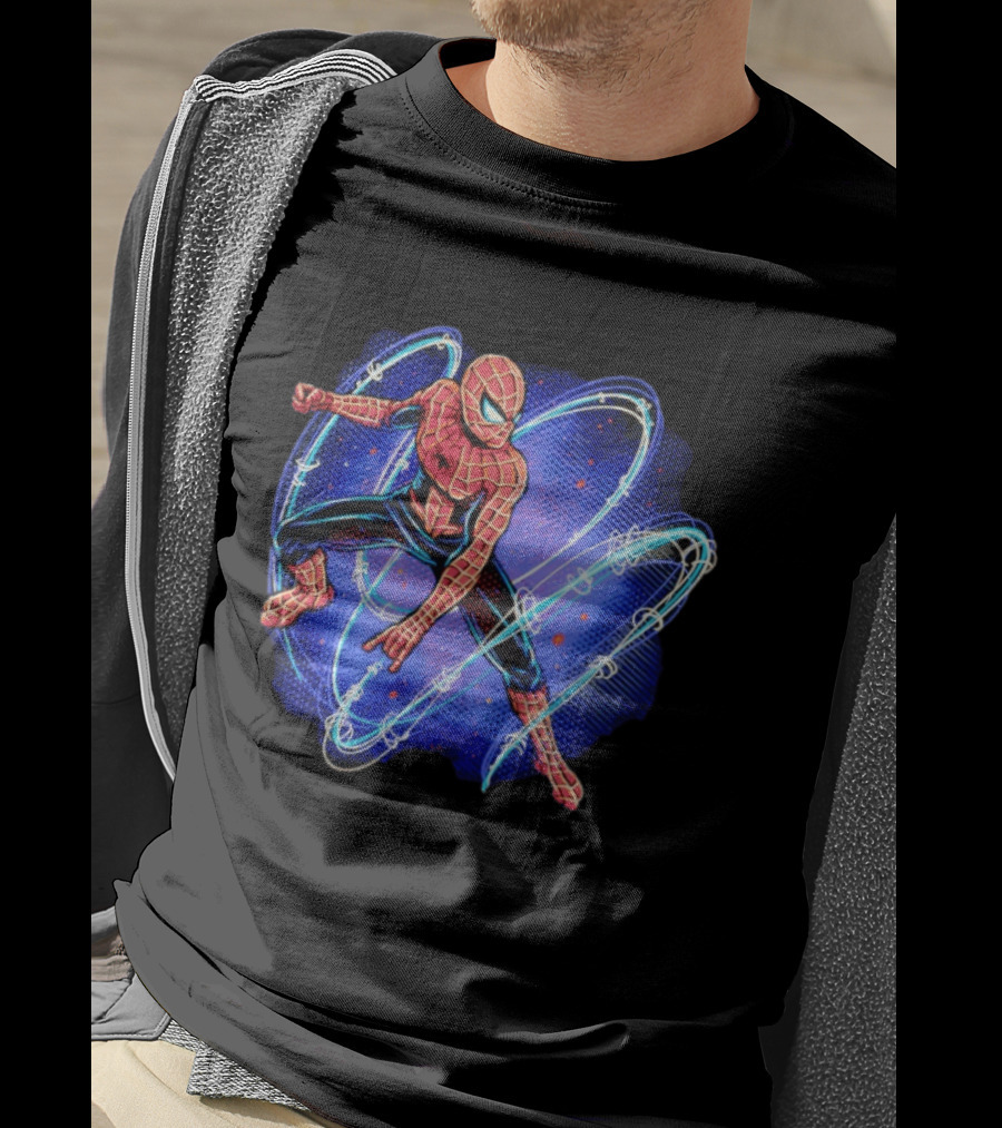 Spider Man Marvel Hero With Magnetic Field Lines And Maximum Spider Senses T-Shirt