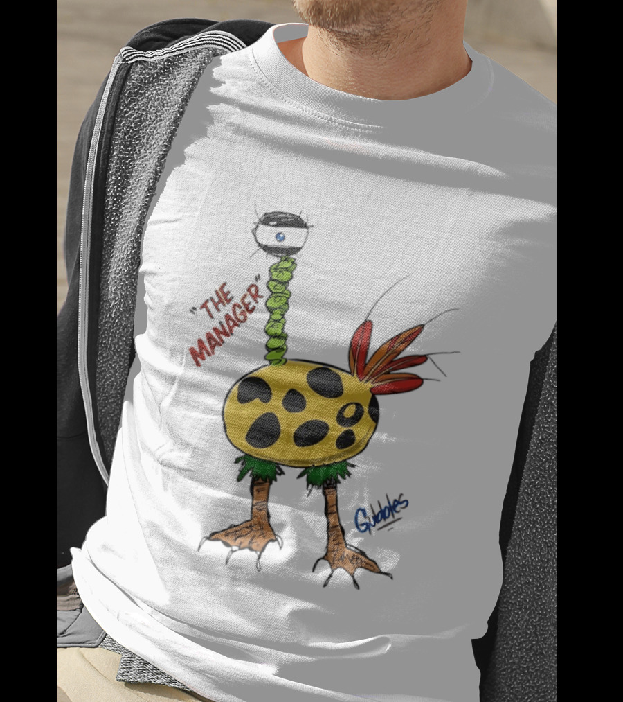 The Manager Gobbles Quirky Creature Art With Playful T-Shirt
