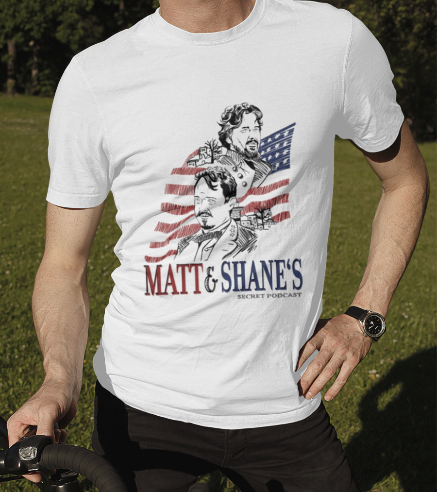Matt And Shane's Secret Podcast American Flag T-Shirt