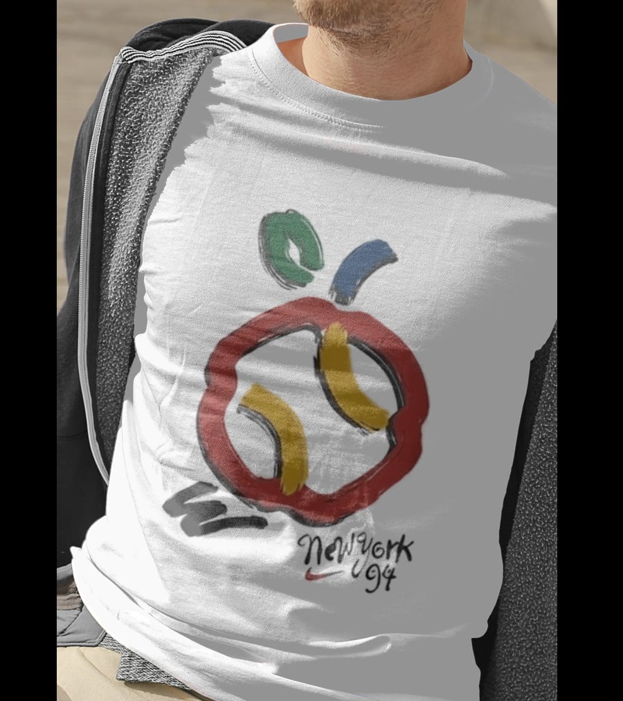 New York 94 Apple With Nike Swoosh And Abstract T-Shirt