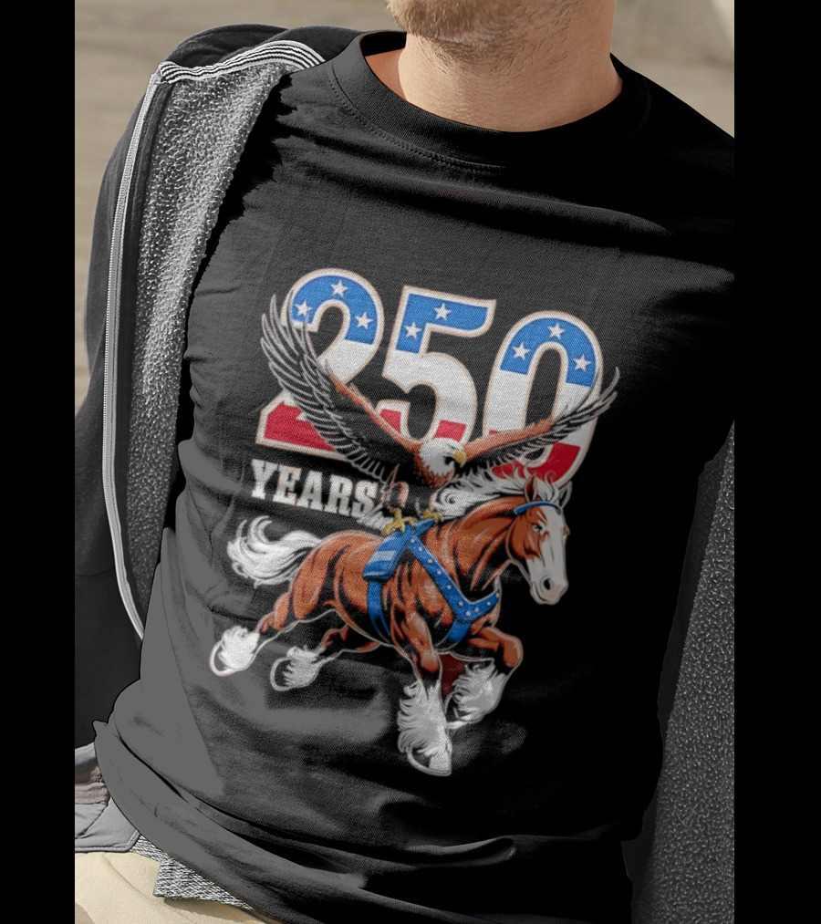 250 Years American Eagle Horse Patriotic Celebration T-Shirt