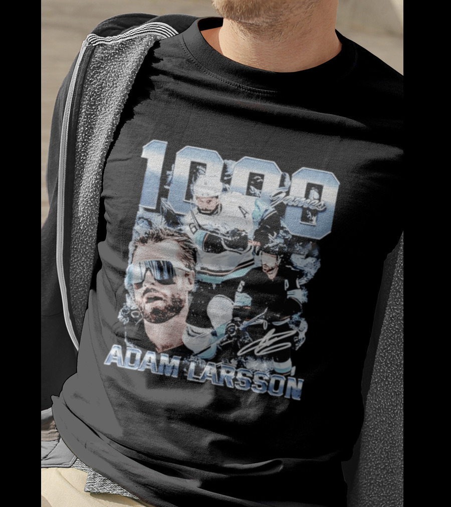 Adam Larsson Seattle 1000 Games Celebration F&B Digitally Printed T-Shirt