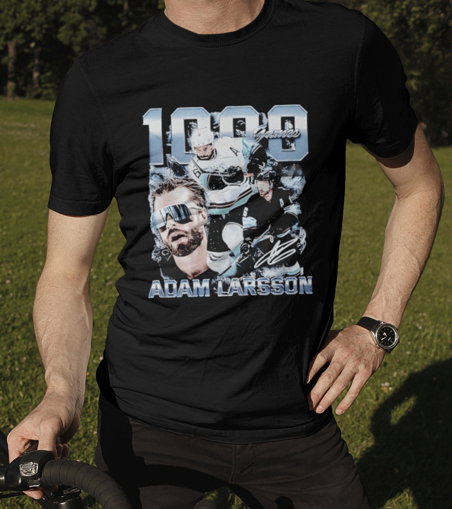 Adam Larsson Seattle 1000 Games Celebration F&B Digitally Printed T-Shirt