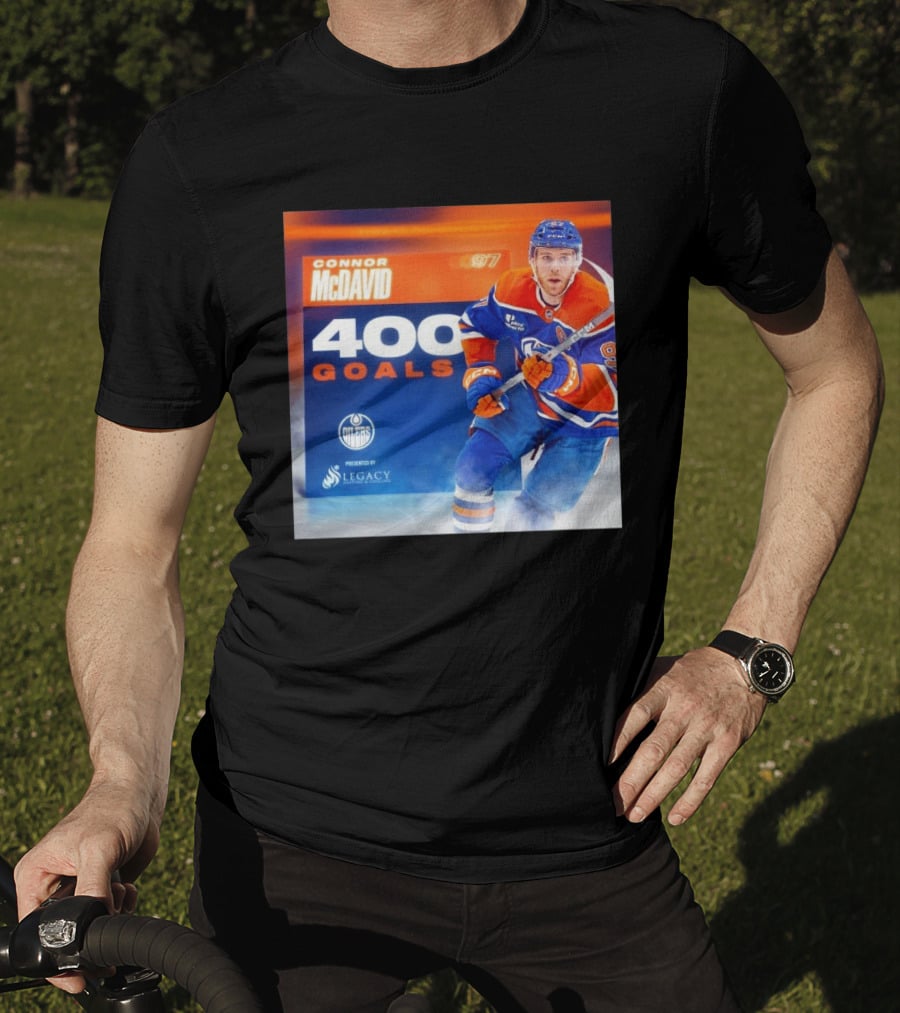 Connor McDavid 400 Goals Edmonton Oilers Legacy Sports Excellence T-Shirt