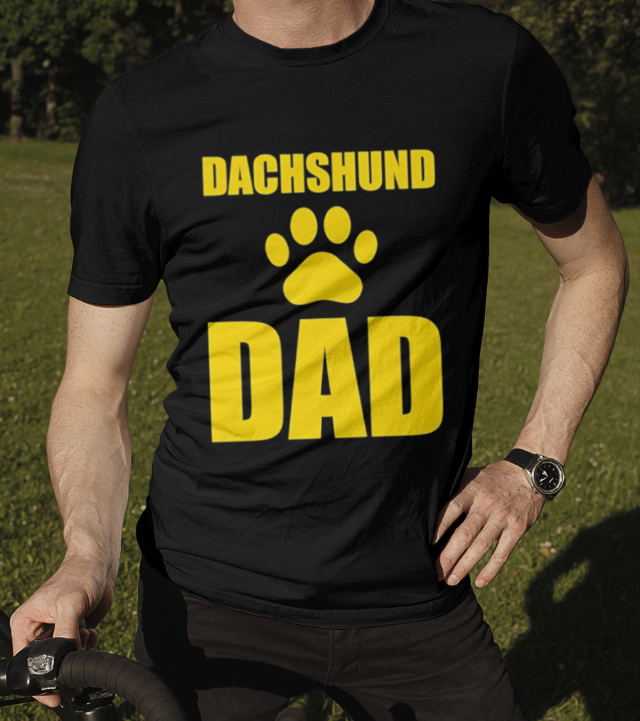 Dachshund Dad Wiener Dog Paw Print T-Shirt