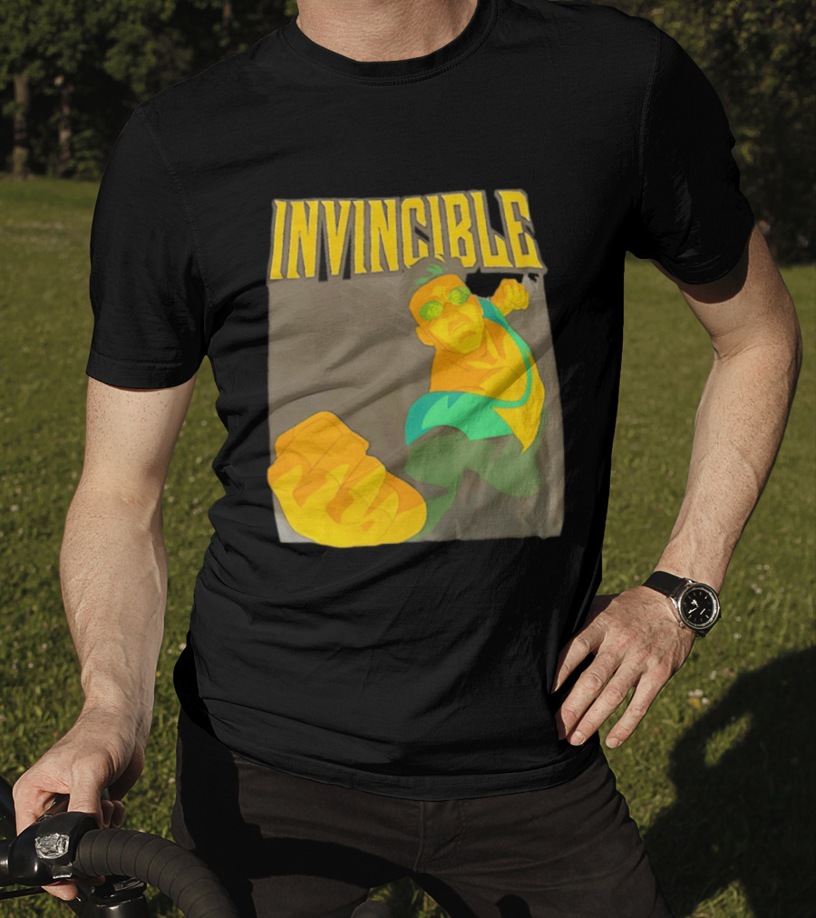 Invincible Superhero Bold Fist Action Pose T-Shirt