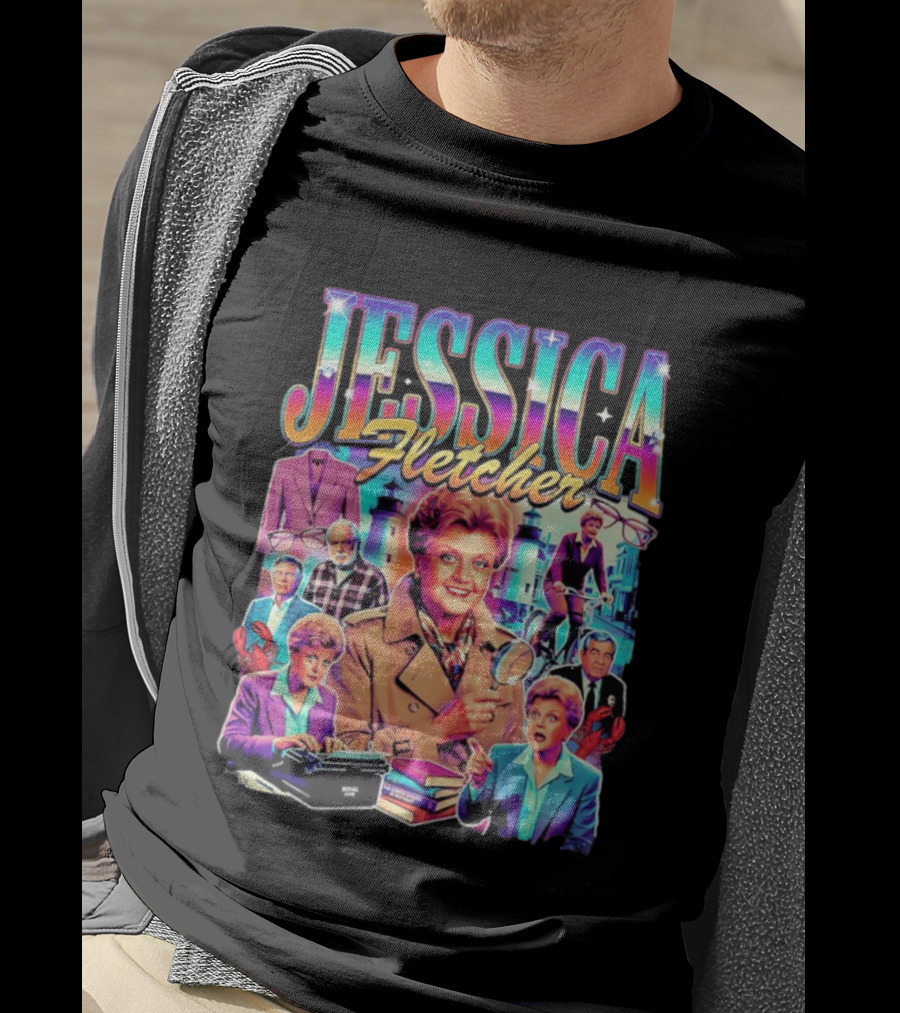 Jessica Fletcher Angela Lansbury Murder She Wrote Retro Collage T-Shirt