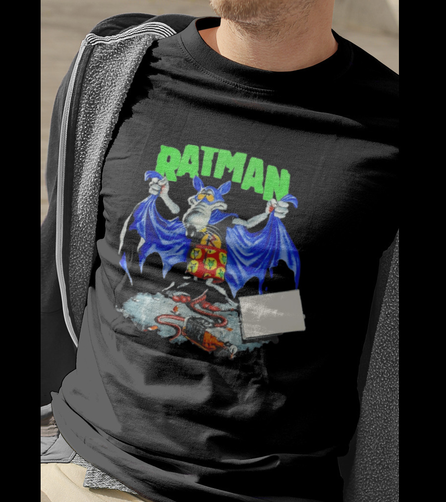 Ratman Comic Parody Superhero Character With Cape And Rats T-Shirt