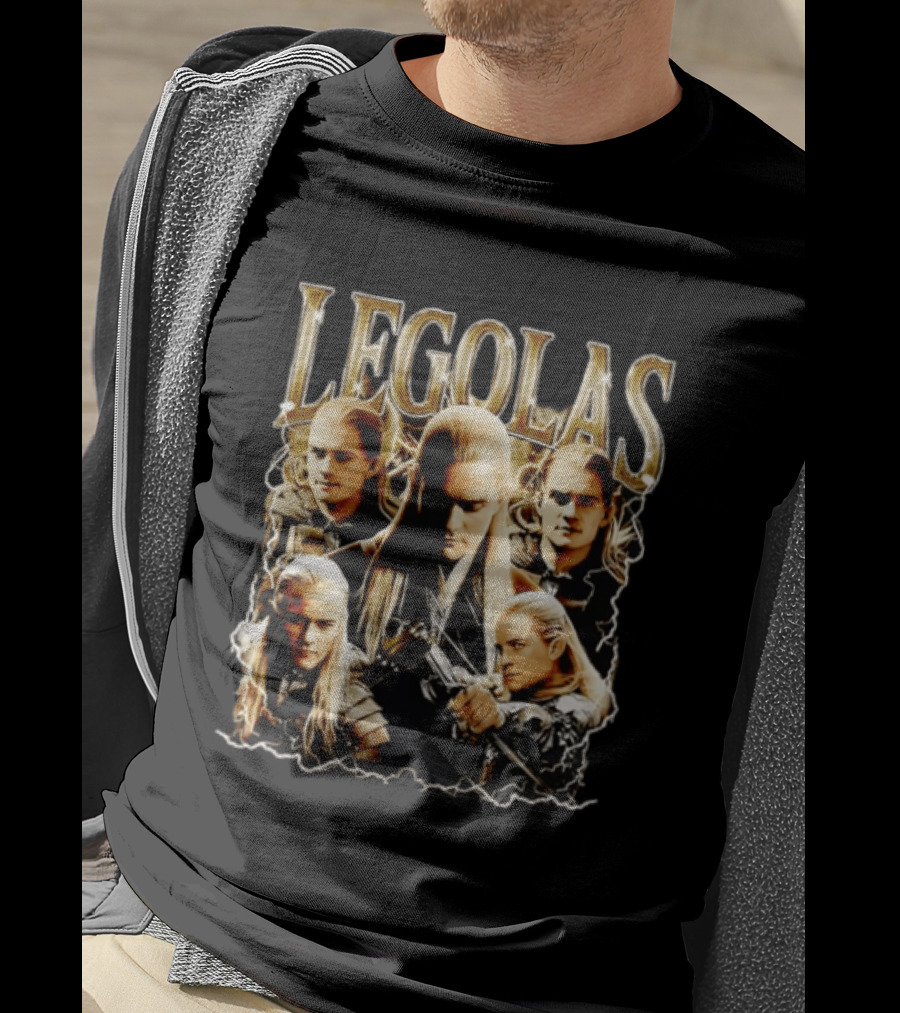 Legolas Character Collage From Lord Of The Rings T-Shirt