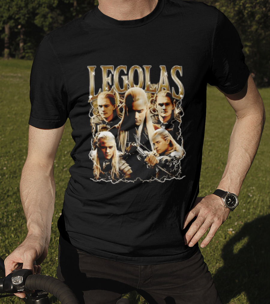 Legolas Character Collage From Lord Of The Rings T-Shirt