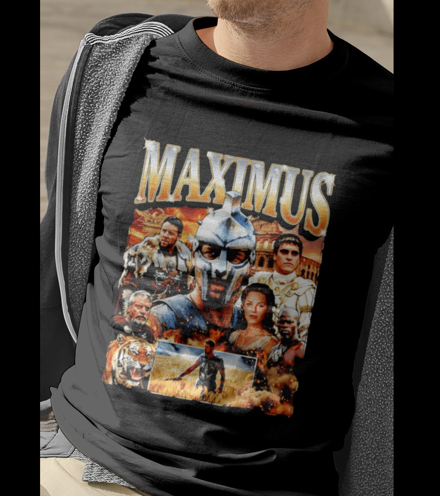 Maximus Gladiator Colosseum Russell Crowe Joaquin Phoenix Tiger Ancient Rome T-Shirt