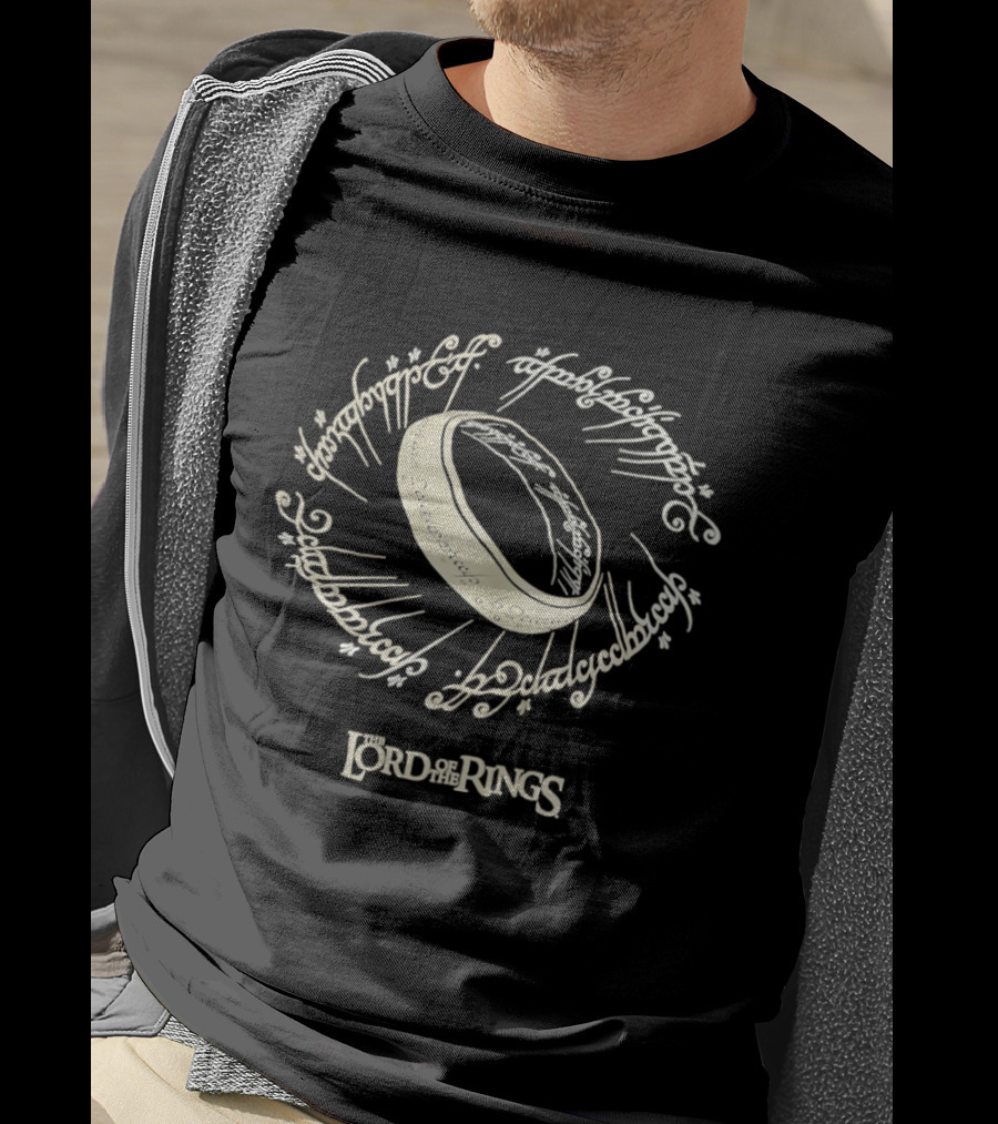 The Lord Of The Rings One Ring Elvish Script Iconic Fan Favorite T-Shirt
