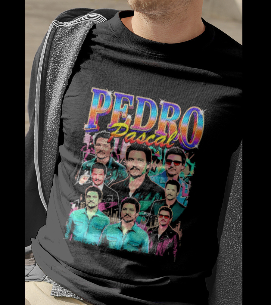 Pedro Pascal Multicolored Collage Actor T-Shirt