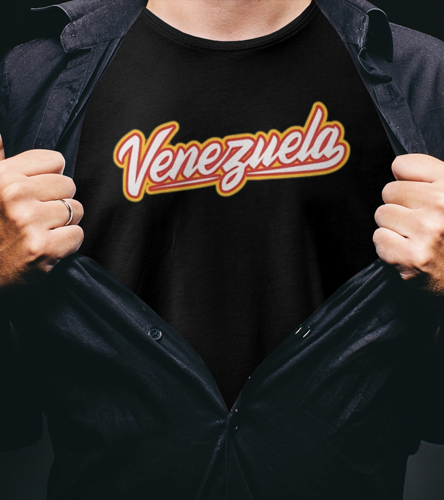 Venezuela Baseball 2026 Retro Style Script T-Shirt