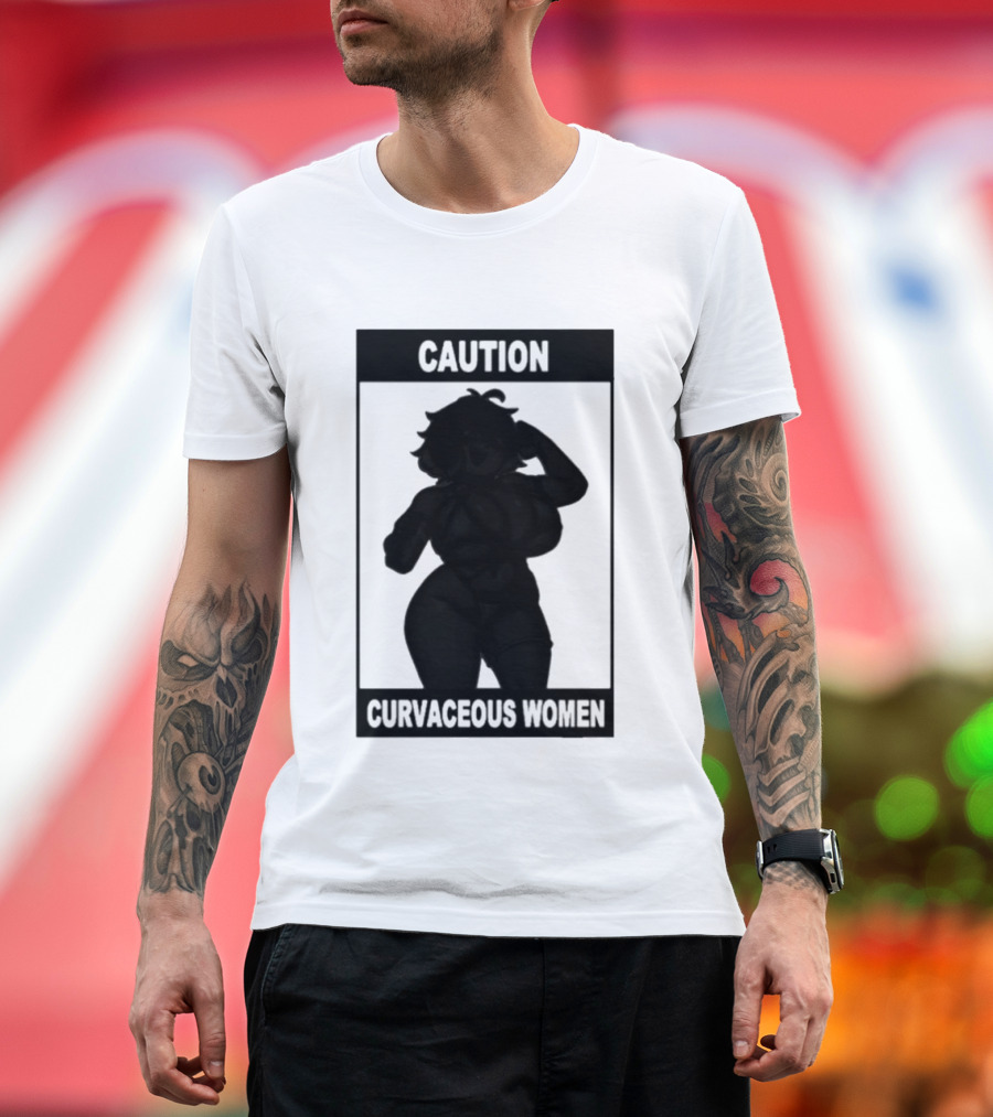 Caution Curvaceous Women 2026 Bold Silhouette Warning T-Shirt