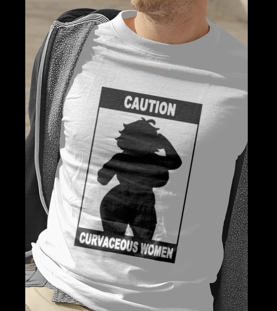 Caution Curvaceous Women 2026 Bold Silhouette Warning T-Shirt