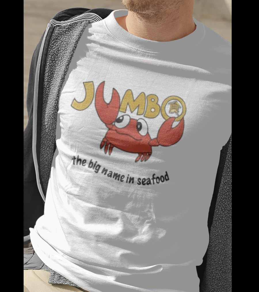 Jumbo The Big Name In Seafood Red Crab Cartoon T-Shirt