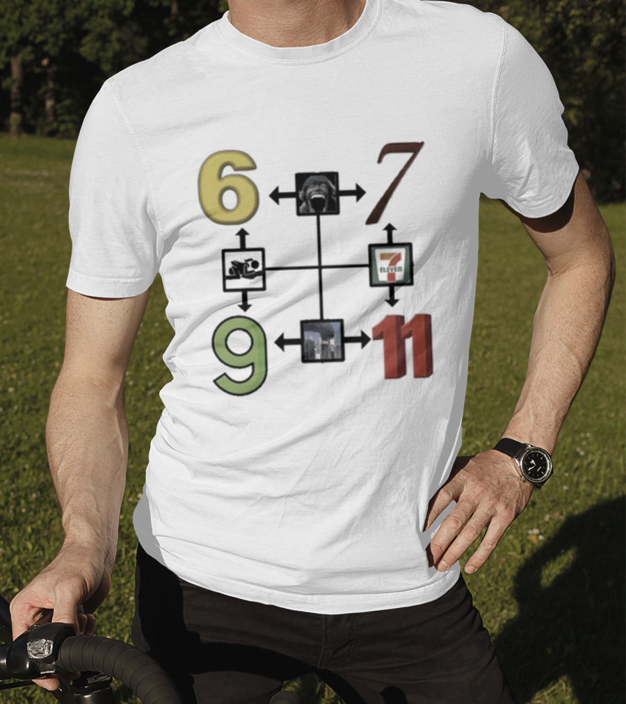 Six Seven Nine Eleven Numbers With Arrows T-Shirt