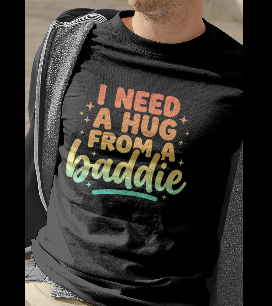 I Need A Hug From A Baddie Gradient Pastel Star Aesthetic T-Shirt