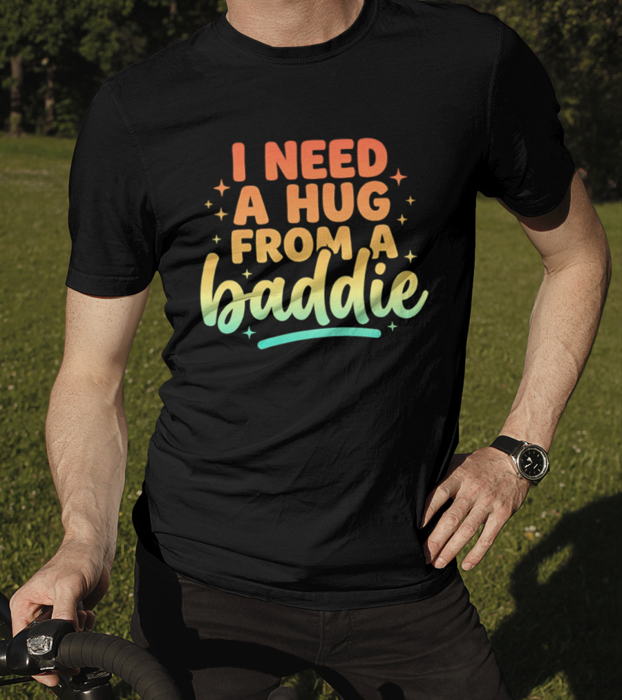 I Need A Hug From A Baddie Gradient Pastel Star Aesthetic T-Shirt
