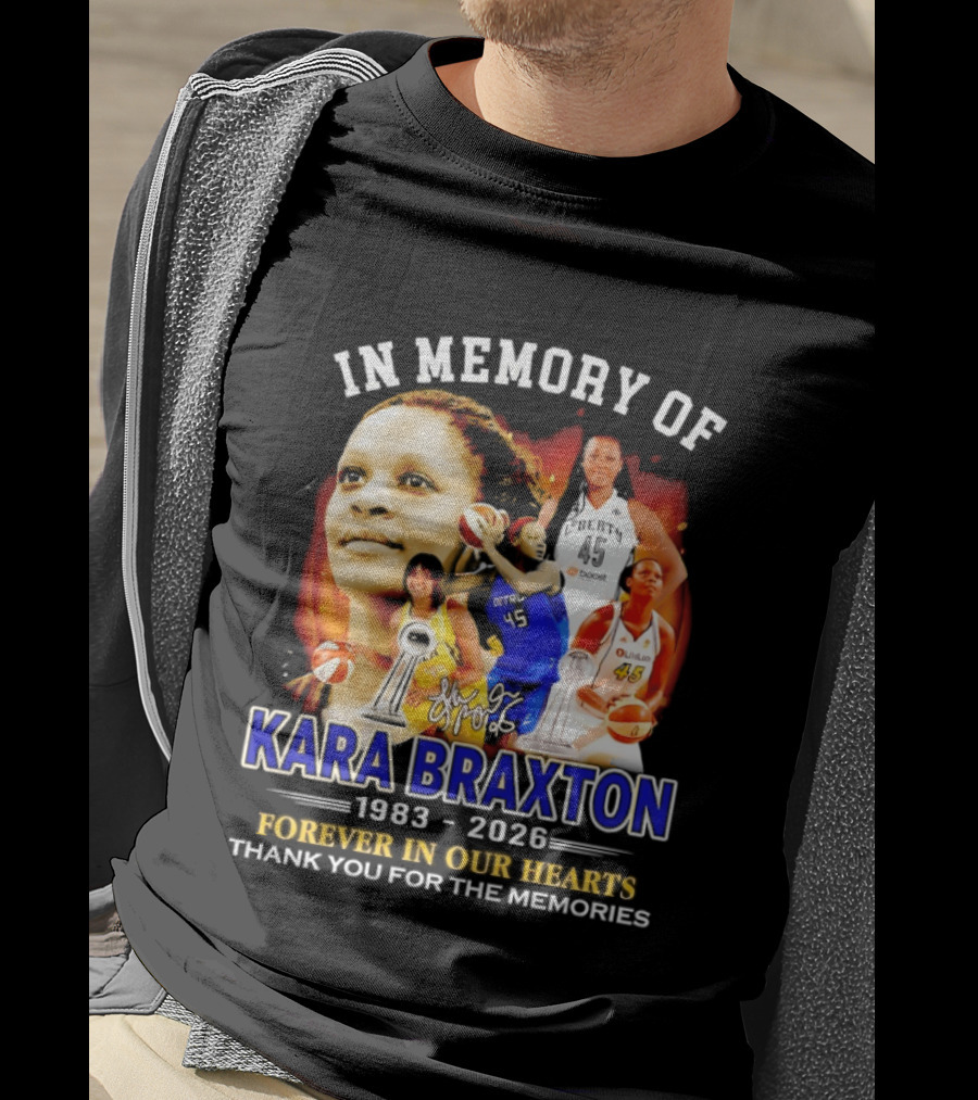 In Memory Of Kara Braxton 1983 2026 Forever In Our Hearts Thank You For The Memories Basketball T-Shirt