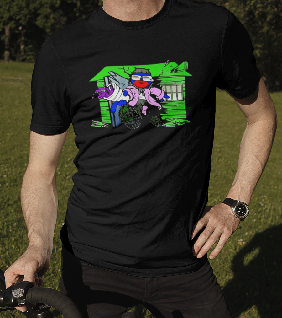 Joeyy Tour NOD Zombie House Neon Paint Splatter T-Shirt