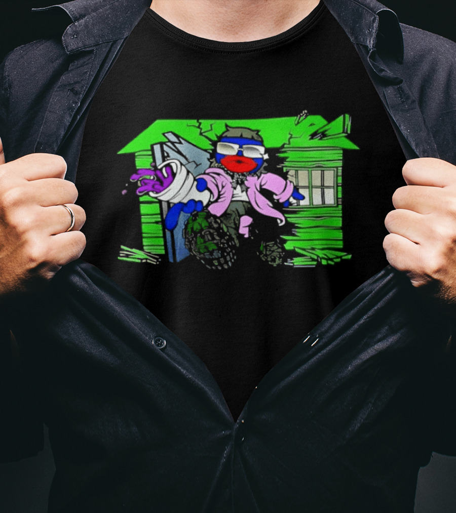 Joeyy Tour NOD Zombie House Neon Paint Splatter T-Shirt
