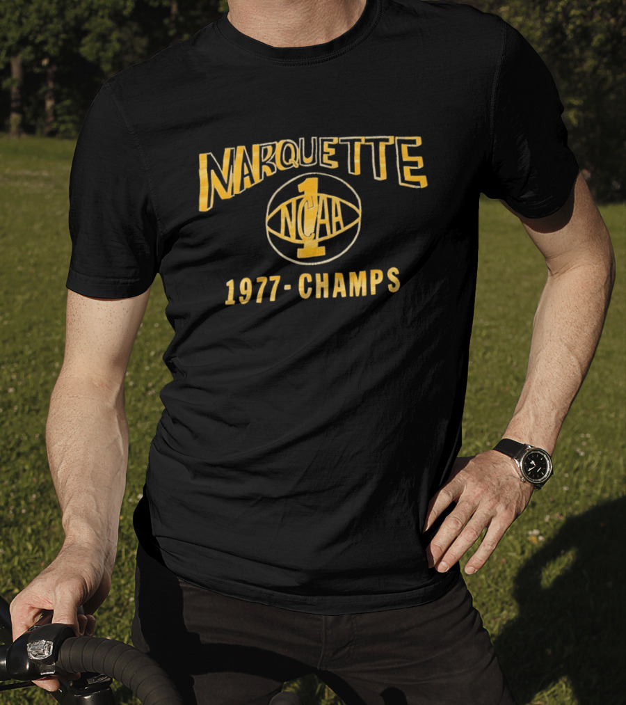 Marquette NCAA 1977 Champs Warriors 1 Basketball T-Shirt