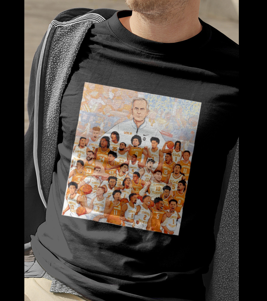 Tennessee Volunteers Basketball Team Illustration Coach Vols Players T-Shirt